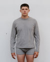 BASERANGE crew neck long sleeve T-shirt France BAS-TOBL-CO-WI24-BASALT GREY